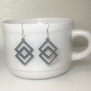 Handmade Grey laser cut earrings